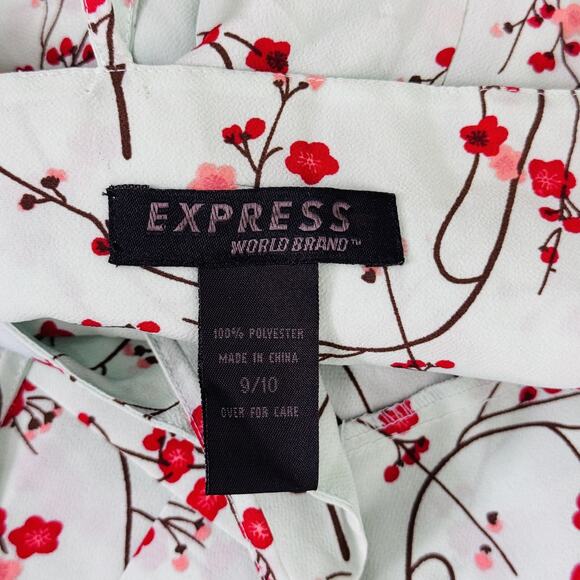 Vintage Express Dress Womens 9/10 Floral Cherry Blossom Y2K 90s Romantic Spring - Picture 3 of 12